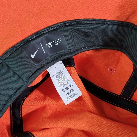 Nike Dry Bucket Orange Gray Hat Cap Adjustable - Picture 9 of 12
